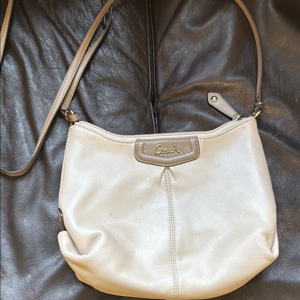Coach Cream Leather Crossbody Bag